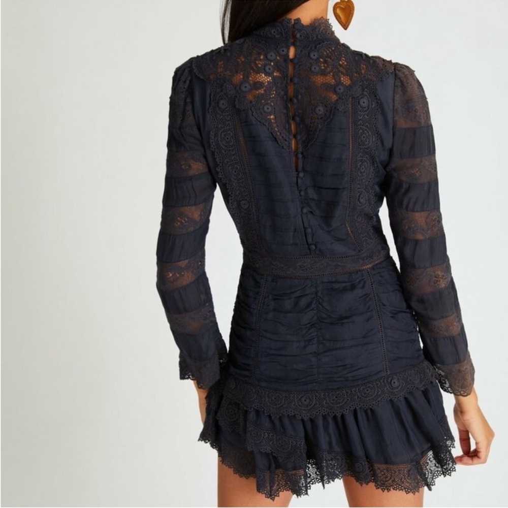 NWT LoveShackFancy Harmon Mini Shirted Lace Dress size 6 - Picture 4 of 10